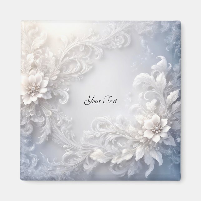 Aimant floral blanc (Devant)