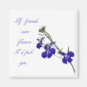 Aimant floral bleu d'amitié