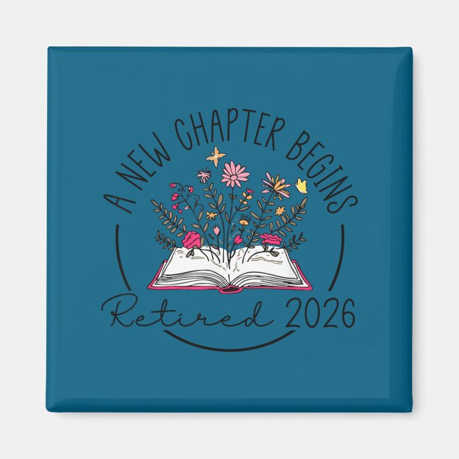 Aimant Floral Book A New Chapter Begins Retired 2026 Reti (Devant)