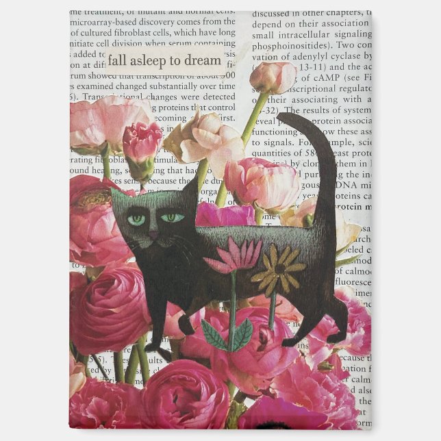 Aimant Floral Cat Collage Wall Art Surreal Decor (Recto)