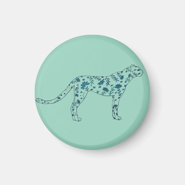 Aimant Floral cheetah (Devant)