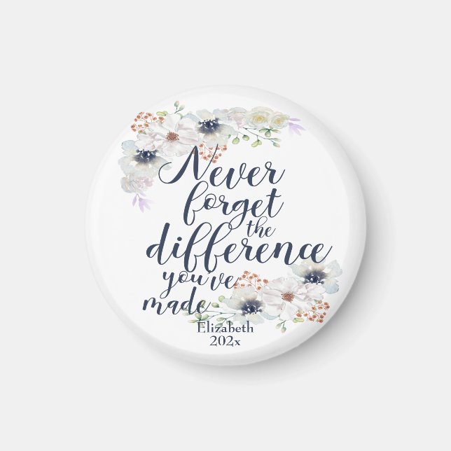 Aimant Floral Élégant N'Oublie Jamais La Différence (Devant)