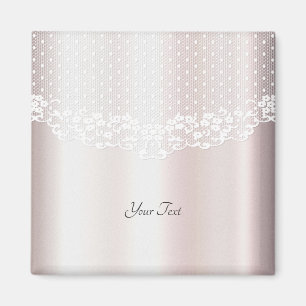 Aimant floral en dentelle blanche élégant