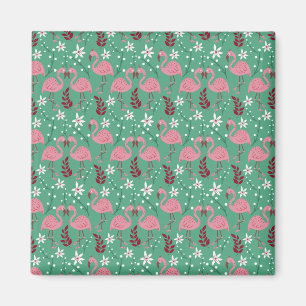 Aimant Floral flamingo sans couture motif rose vert