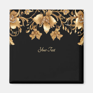 Aimant Floral Or