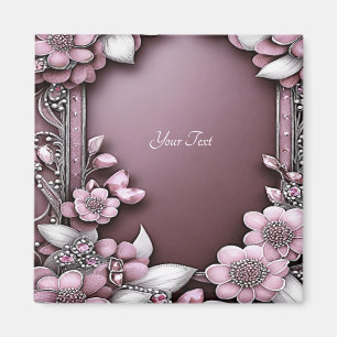 Aimant floral rose