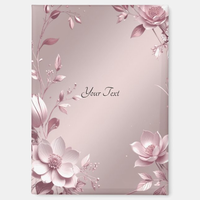 Aimant floral rose délicat (Recto)