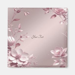 Aimant floral rose délicat