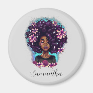 Aimant Floral Sparkling Afro Femme