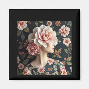 Aimant Floral Woman Art - Vivez la vie en pleine floraiso