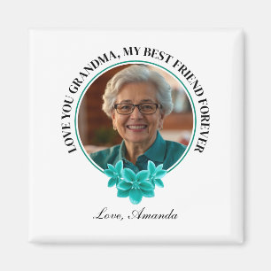 Aimant Flore Turquoise cadre grand-enfant à grand-mère Ph