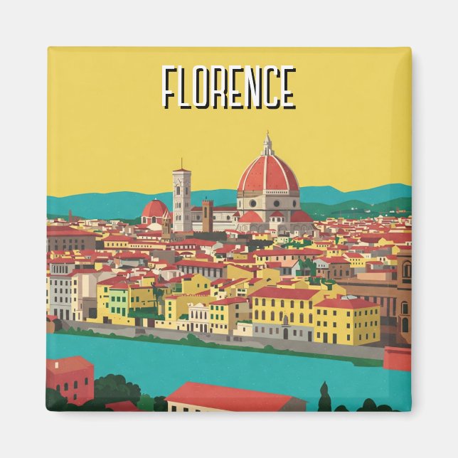 Aimant Florence Italie Skyline Travel Art Abstrait (Devant)