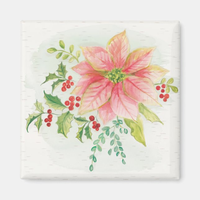 Aimant Flores hivernales | Poinsettia rose (Devant)