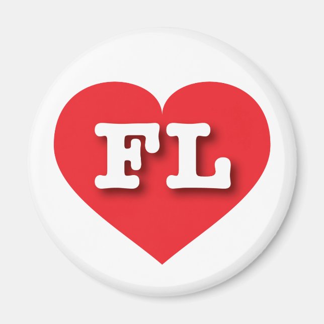 Aimant Florida Red Heart - J'aime FL (Devant)