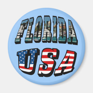Aimant Floride Photo et USA Flag Text