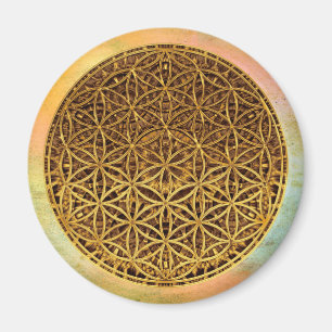 Aimant Flower Of Life / Blume des Lebens - medal gold