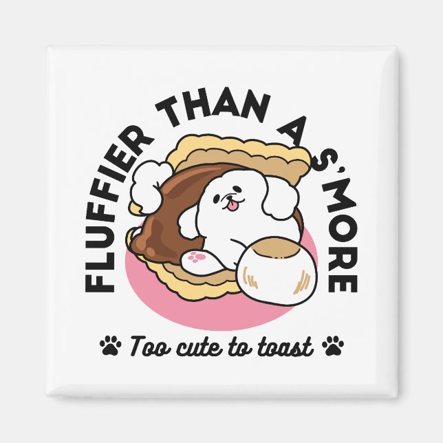 Aimant Fluffier Tha’more - Chien mignon et Pun de dessert (Devant)