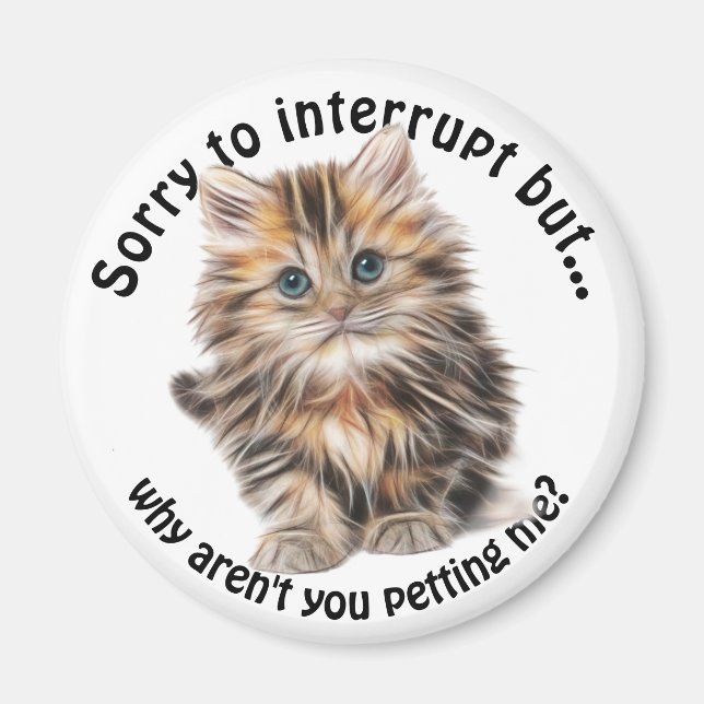 Aimant Fluffy Kitty Funny Pet Me Citer (Devant)