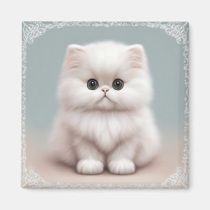 Aimant Fluffy Persian Nursery Cat Art