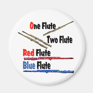 Aimant Flûte bleue rouge
