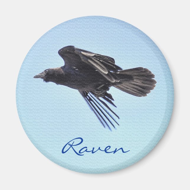 Aimant Flying Raven in Blue Sky HDR Design photo (Devant)