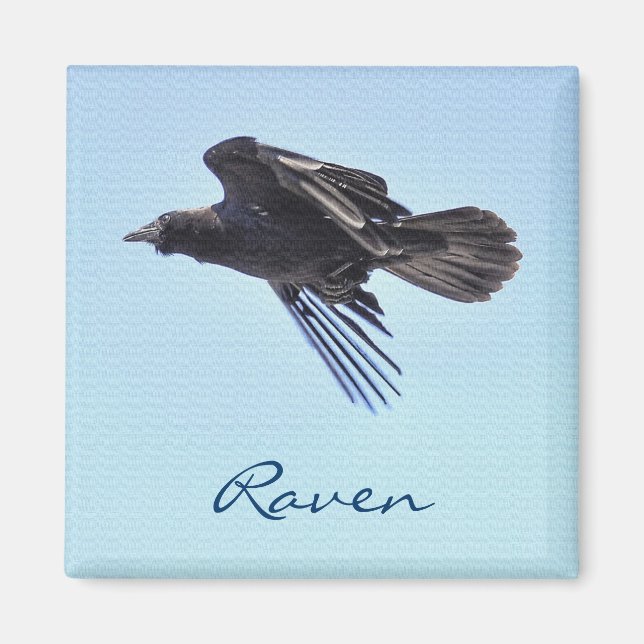 Aimant Flying Raven in Blue Sky HDR Design photo (Devant)
