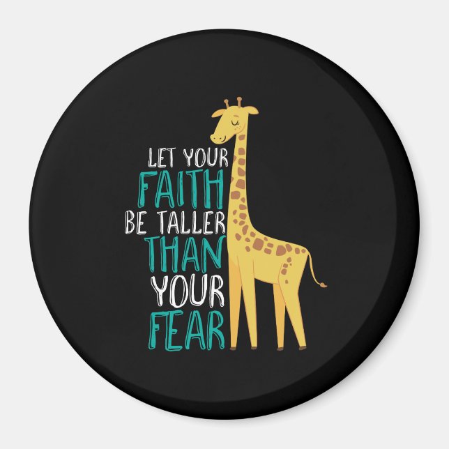 Aimant Foi Giraffe Inspirationnelle Plus Grande Que La Pe (Devant)