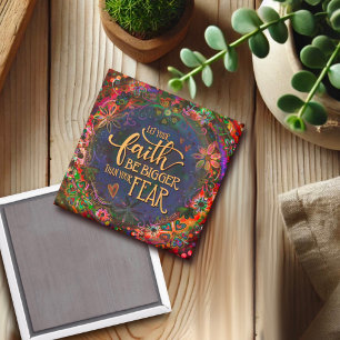 Aimant Foi plus grande que la peur Inspiritie Joli Floral