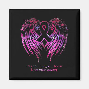 Aimant Foi rose Espérance Amour Ailes Cancer du sein Sens