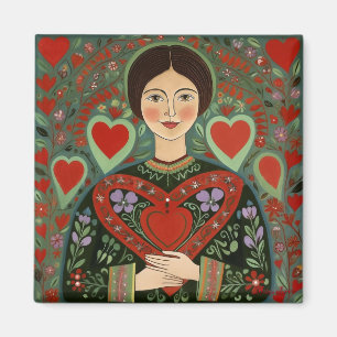 Aimant Folk à coeur ouvert