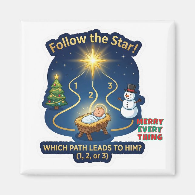 Aimant Follow the Star Maze Game Nativity Christmas Magne (Devant)