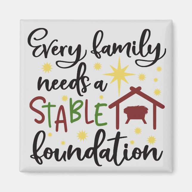 Aimant Fondation stable de Noël de la famille chrétienne (Devant)