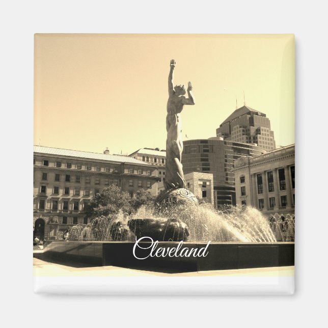 Aimant Fontaine de Cleveland (Sepia) (Devant)