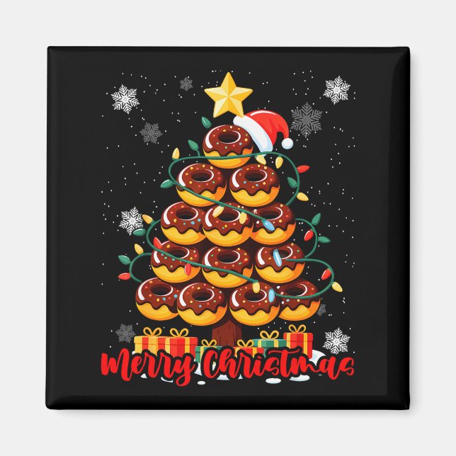 Aimant Food Lover Xmas Matching Santa Donuts Christmas Tr (Devant)