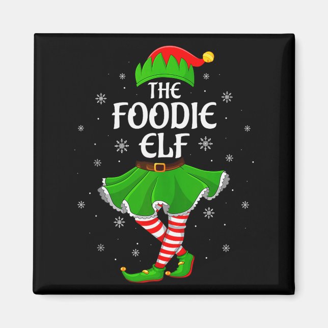 Aimant Foodie Elf Christmas Family Girls Women Elf Squad  (Devant)