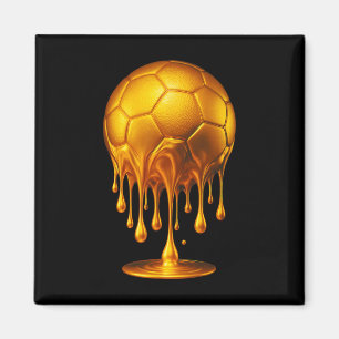 Aimant Foot or Soccer Ll qui dégouline d'or Foot Drip Soc