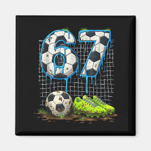 Aimant Football 67 six sept drôle gen alpha meme goutte 