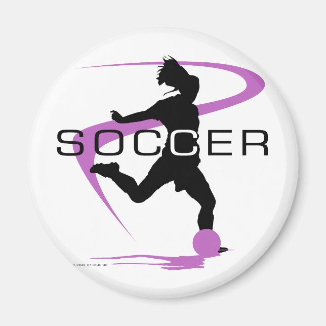 Aimant Football - Filles - Rose (Devant)