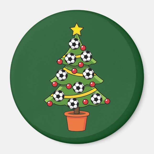 Aimant Football Football Arbre de Noël (Devant)