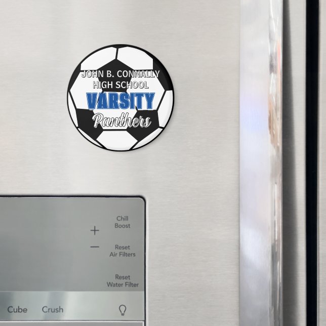Aimant Football Varsity sur mesure Lycée Bleu (In situ (réfrigérateur))