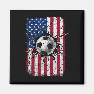 Aimant Football vintage 4 juillet Hommes Drapeau Américai