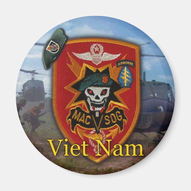 Aimant forces spéciales berets verts macvsog vietnam (Devant)