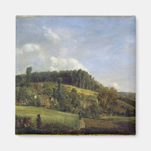 Aimant Forest Glade près d'un village, 1833