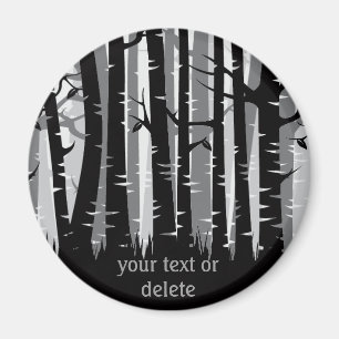 Aimant Forêt d'arbres grands - gris - sur l'obscurité