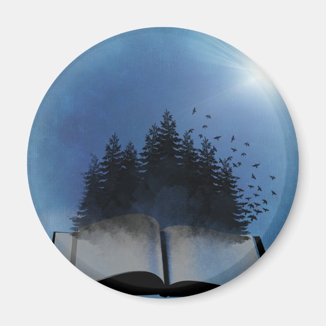 Aimant Forêt de livres ouverts (Devant)