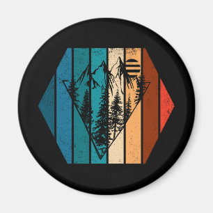 Aimant Forêt de pins minimaliste vintage