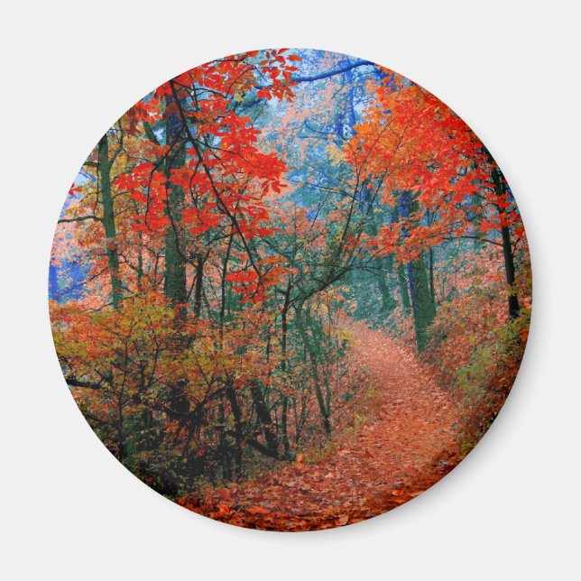 Aimant Forêt peinte Flamme d'automne Cadeaux d'aquarelle (Devant)