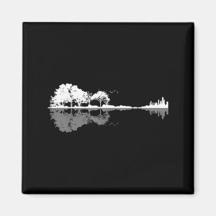 Aimant Forêt Rétro Drôle de Nature Musique de Guitare Cli