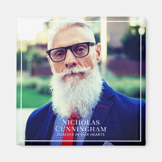 Aimant Forever In Our Hearts Photo Memorial Keepsaké (Devant)