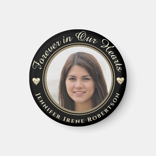 Aimant Forever in Our Hearts Photo Remembrance (Devant)